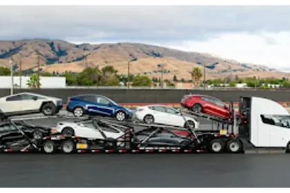Tesla SemiTruck Ferrying a cyber truck And few Tesla models 
